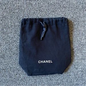 CHANEL Makeup Cloth Bag (White Logo)